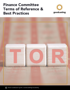Cover - Goodcasting - Finance Committee Terms of Reference TOR